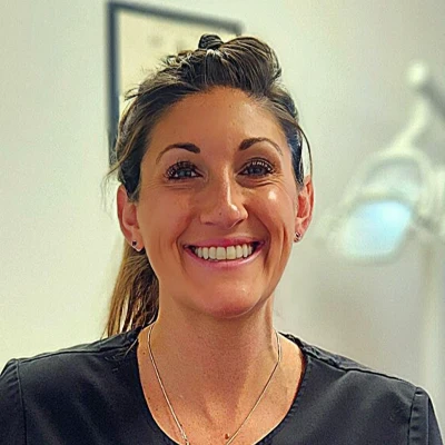 dental hygienist, Anna, is shown as she is working at Aspire Family Dentistry